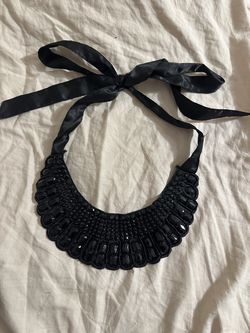 Black Statement Necklace / Shoulder Accessory