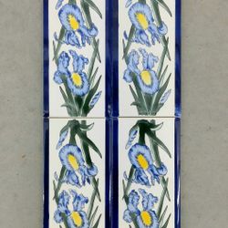 Vintage Iris Flower Ceramic Tiles 