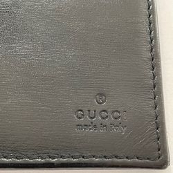 Used Authentic Gucci Money Bill Clip Wallet card Case Holder 4 Slips Leather Black pre-owned 