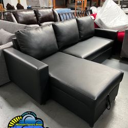 Black Storage Cama Sofá Couch 