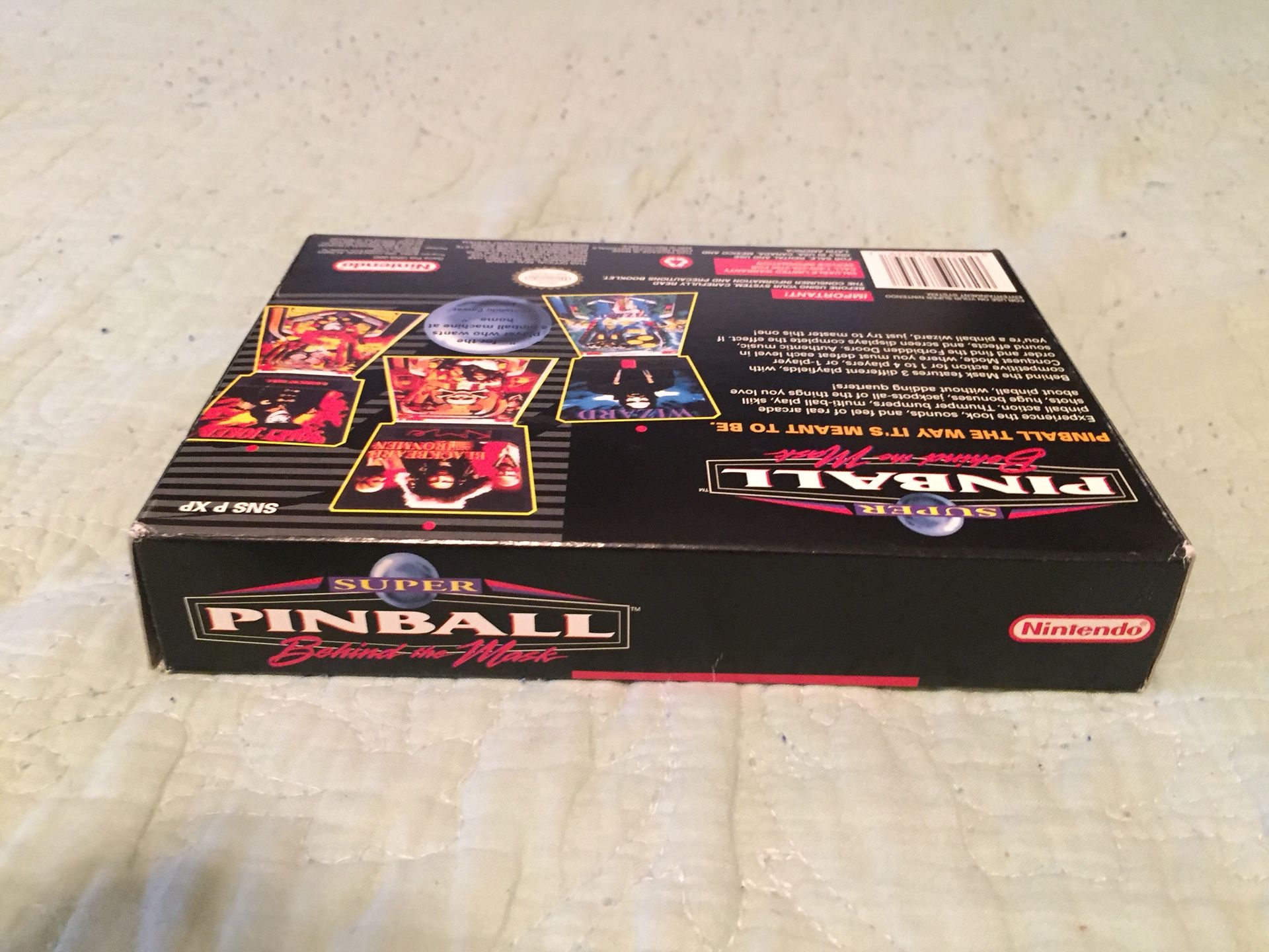 SNES Super Pinball Behind the Mask CIB