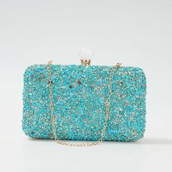 Shelled And Beaded Clutch Bag