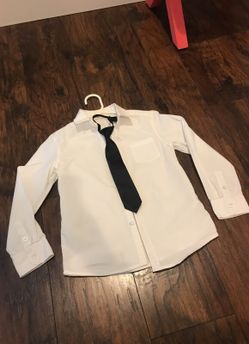 Boy's white dress shirt black tie 7-8 y H&M
