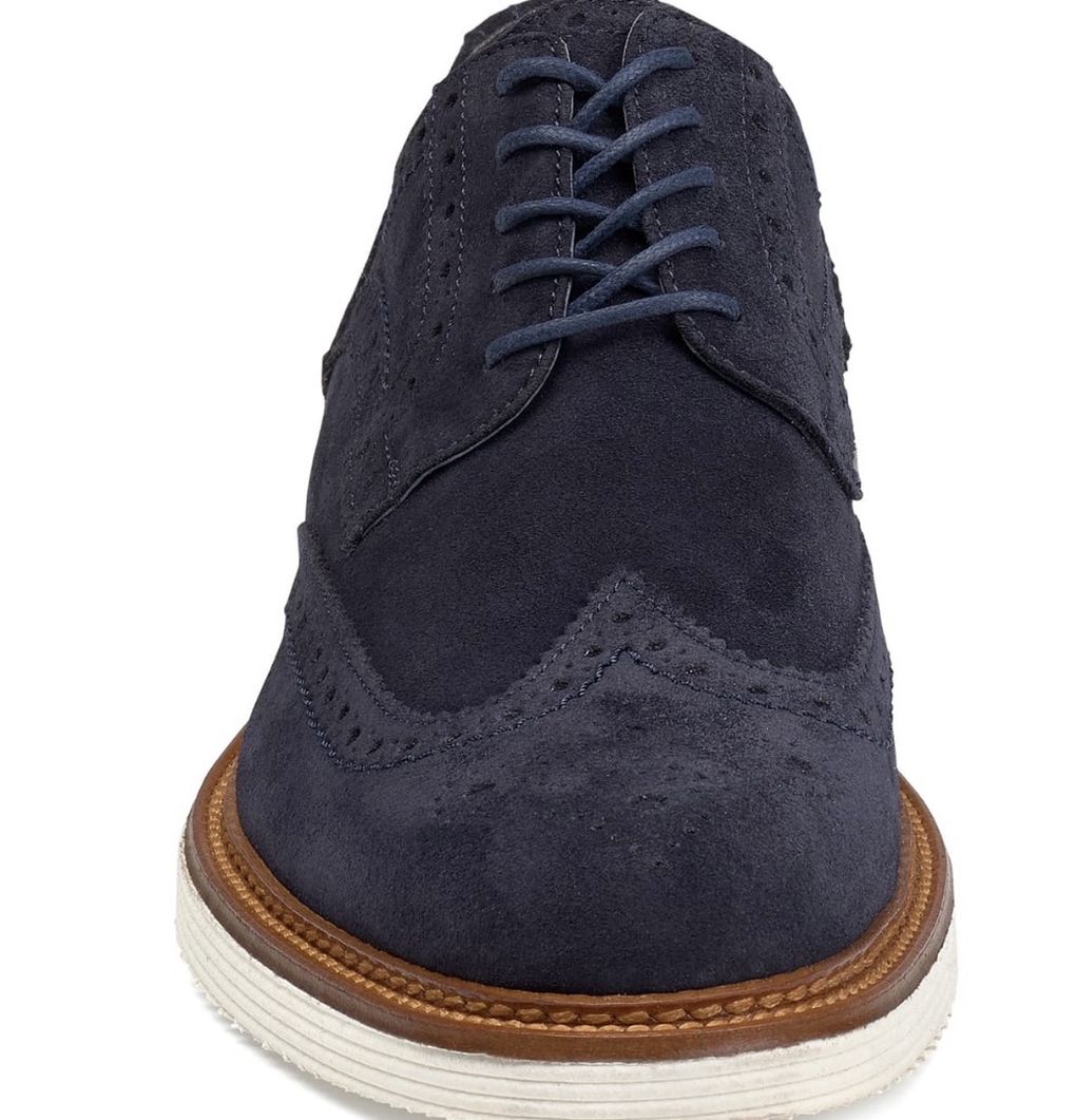 Trask Rogan Wingtip Navy Suede