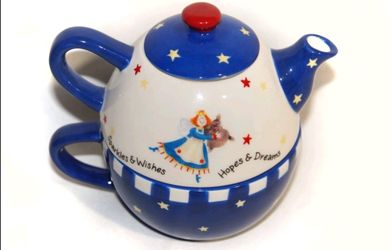 Midwest Of Cannon Falls Individual Teapot and Cup SET, Goose Berry Patch