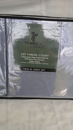 Tribeca Living 300 TC 3 pc Sheet Set Twin size Gray in color