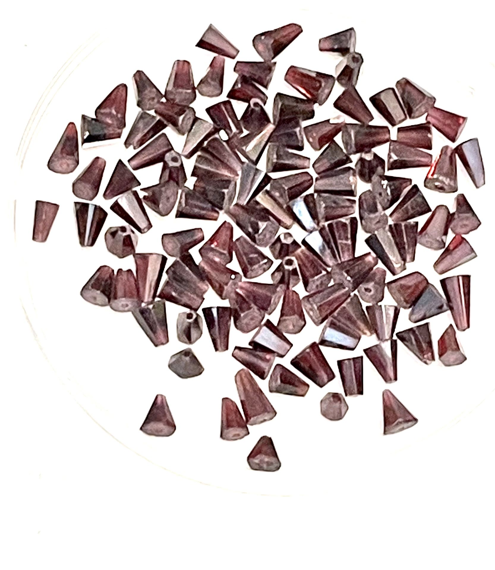 Lot Of 106 Faceted Garnet Cone Beads 