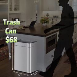 😀 Kitchen Trash Can 60 Liter / 16 Gallon Automatic Trash Can with Butterfly Lid, Motion Sensor Garbage Can for Kitchen, Office, Living Room, Outside