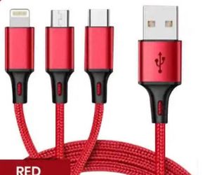 3 in 1 Fast USB Charging Cable Universal Multi Function Cell Phone Charger Cord