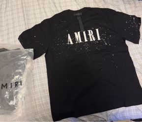 Amiri Paint Splatter Logo T-Shirt Black