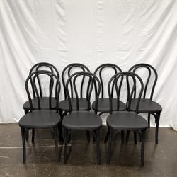Commercial Grade Black Indoor/Outdoor chairs (set of 7 ) , Black