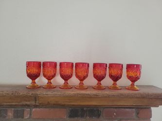 AMBERINA MOON AND STARS GOBLETS