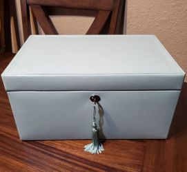 Pottery Barn Mckenna Bonded Leather Jewelry Box w/ Mirror