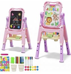 NEW in box Kids Art Easel with Whiteboard & Chalkboard – Adjustable Height