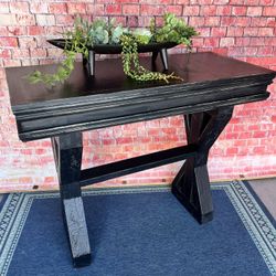 Vintage Hallway Entryway Table Black Wooden 