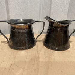 Vintage Forbes Silver Co Sugar and Creamer Set  2.5” and 3”