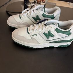 NB 550 White-Green Sz 6.5M