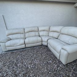 White Leather Couches 