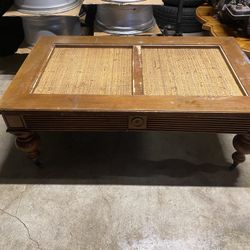 Antique Rolling Coffee Table 