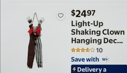 Light-Up Shaking Clown Hanging Decoration