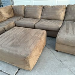 Sectional Sofa Couch Lounge Chaise Sala Ottoman 
