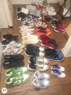 Nike shoe bundle deals  30 pairs from kids size 12 to adult size 12