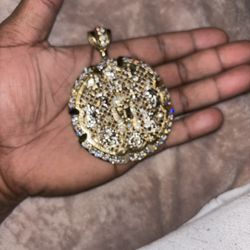 10k Gold Jesus And Saints Pendant 