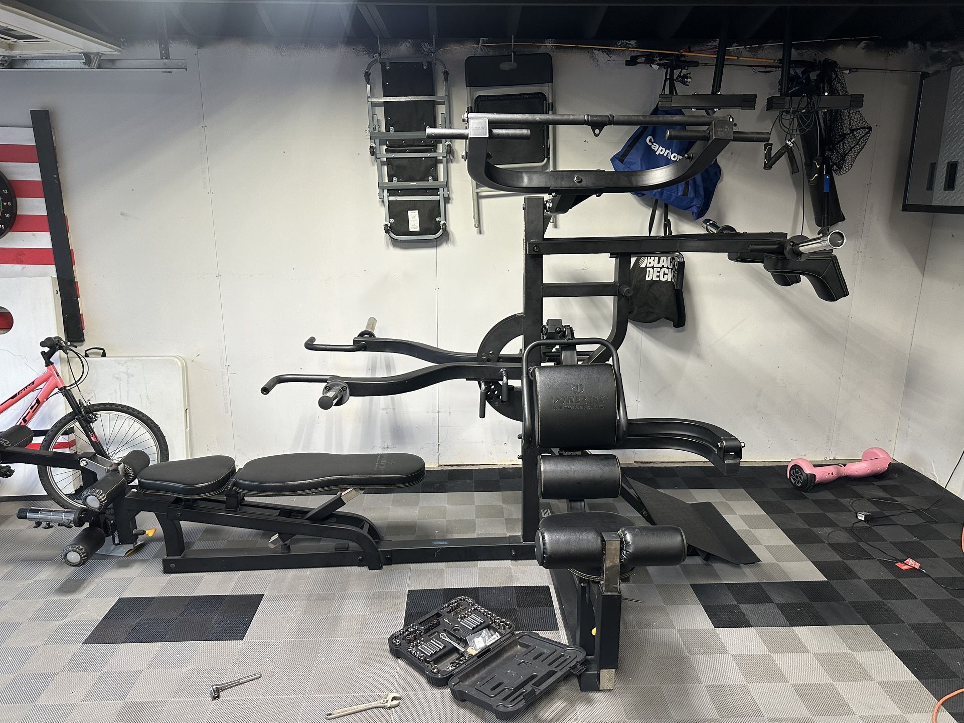 Powertec Multisystem Workout Bench With 480lbs Olympic Plates