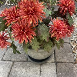 Artificial Chrysanthemums In Pot