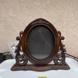 Wood Antique Picture Frame With Front Glass