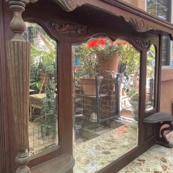 Solid Wood Antique Mirror $125