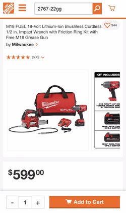 Milwaukee 1/2 impact wrench and grease gun