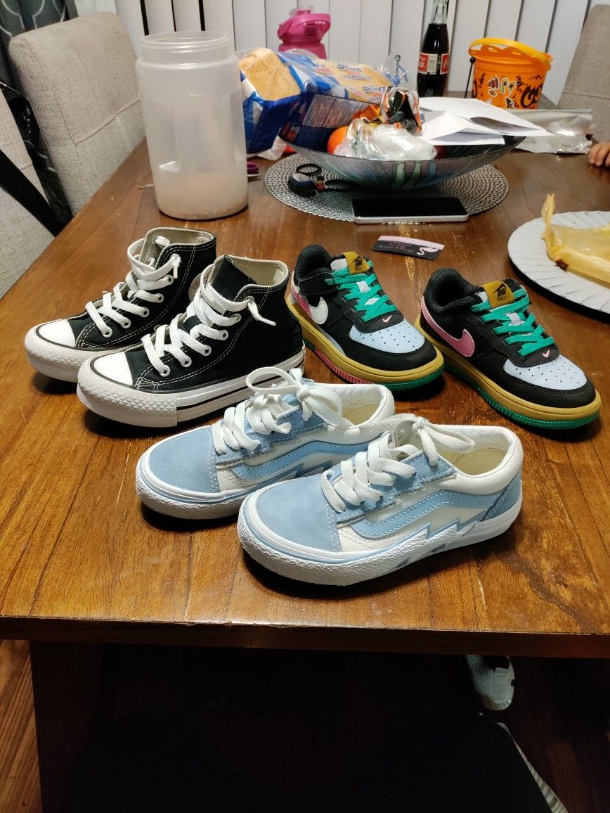 Air Force 11c Vans 12 And Converse 12 Kids Size
