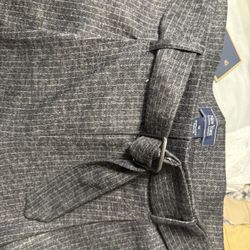 New York & Company Pinstripe Belted Trousers XL