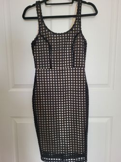 Akira Black Grid Pattern Bodycon Dress size Small