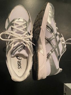 Asics white and silver