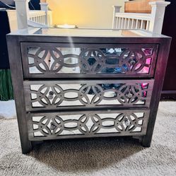 Beautiful Mirrored Over Sized Nightstand Or Small Dresser 