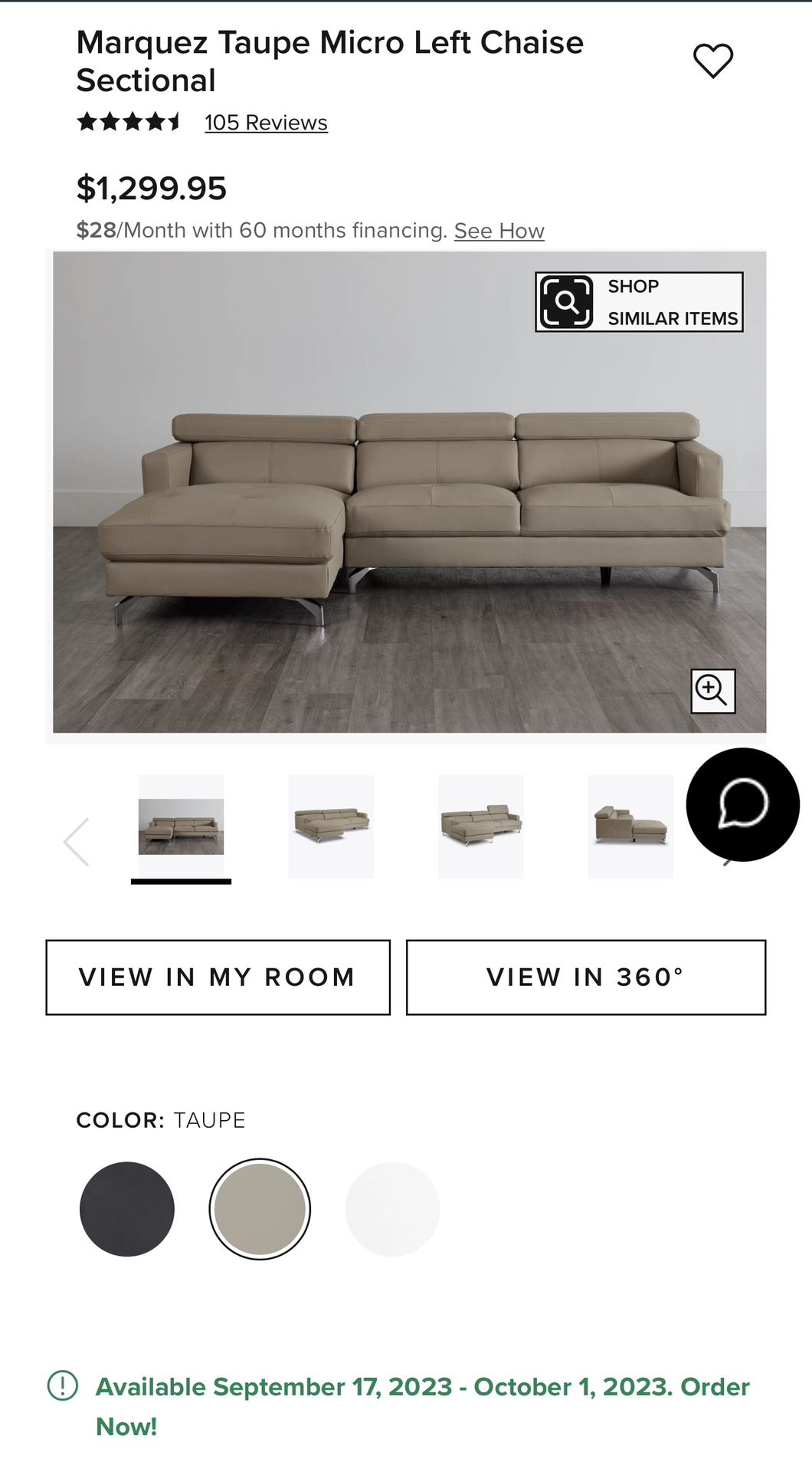 Brand New Leather Sectional Beige