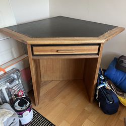 Corner Wood Desk With Drawer