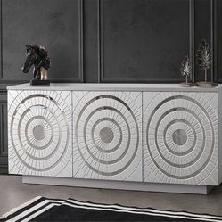 NEW CONSOLE MYRA CONSOLE TABLE ! D2006-70-WH: 70"W x 16"D x 31"H (35"H w/Legs)! AVAILABLE IN WHITE, ILVER AND BLACK ! MINAS HOME FURNITURE 