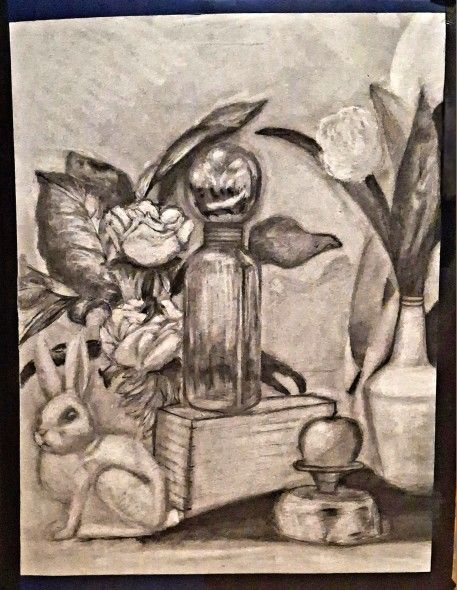 Charcoal Drawing Still Life Study