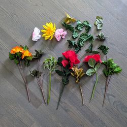 Assorted Random Faux Flowers As-is