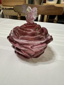 Vintage Fenton Dusty Rose Candy Dish