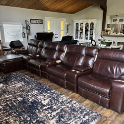 Faux Brown Leather Couch