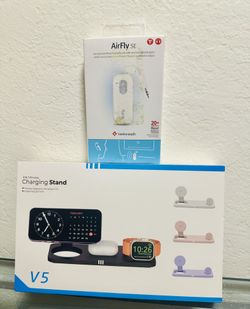 Tech Travel Bundle: 3-in-1 Charging Stand & AirFly SE Bluetooth Adapter