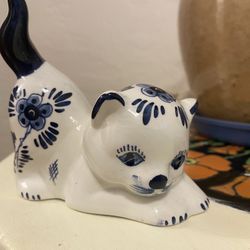 Vintage Hand Painted Cat Made In Holland 