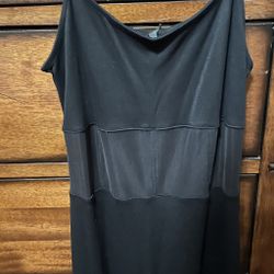 Black Mini Dress – Sheer Waist Detail – Size Small