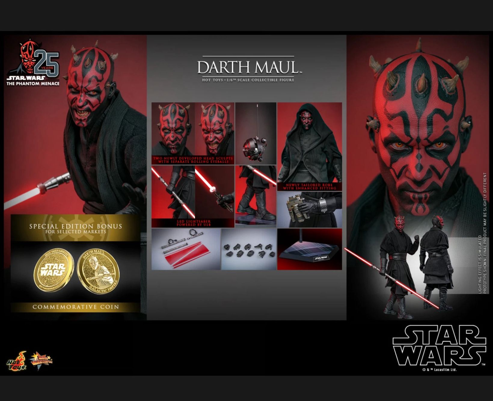 Hot Toys Darth Maul Special Edition Sixth Scale Star Wars Figure MMS748