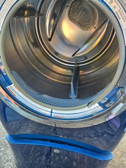Blue Front-Load Dryer with Pedestal