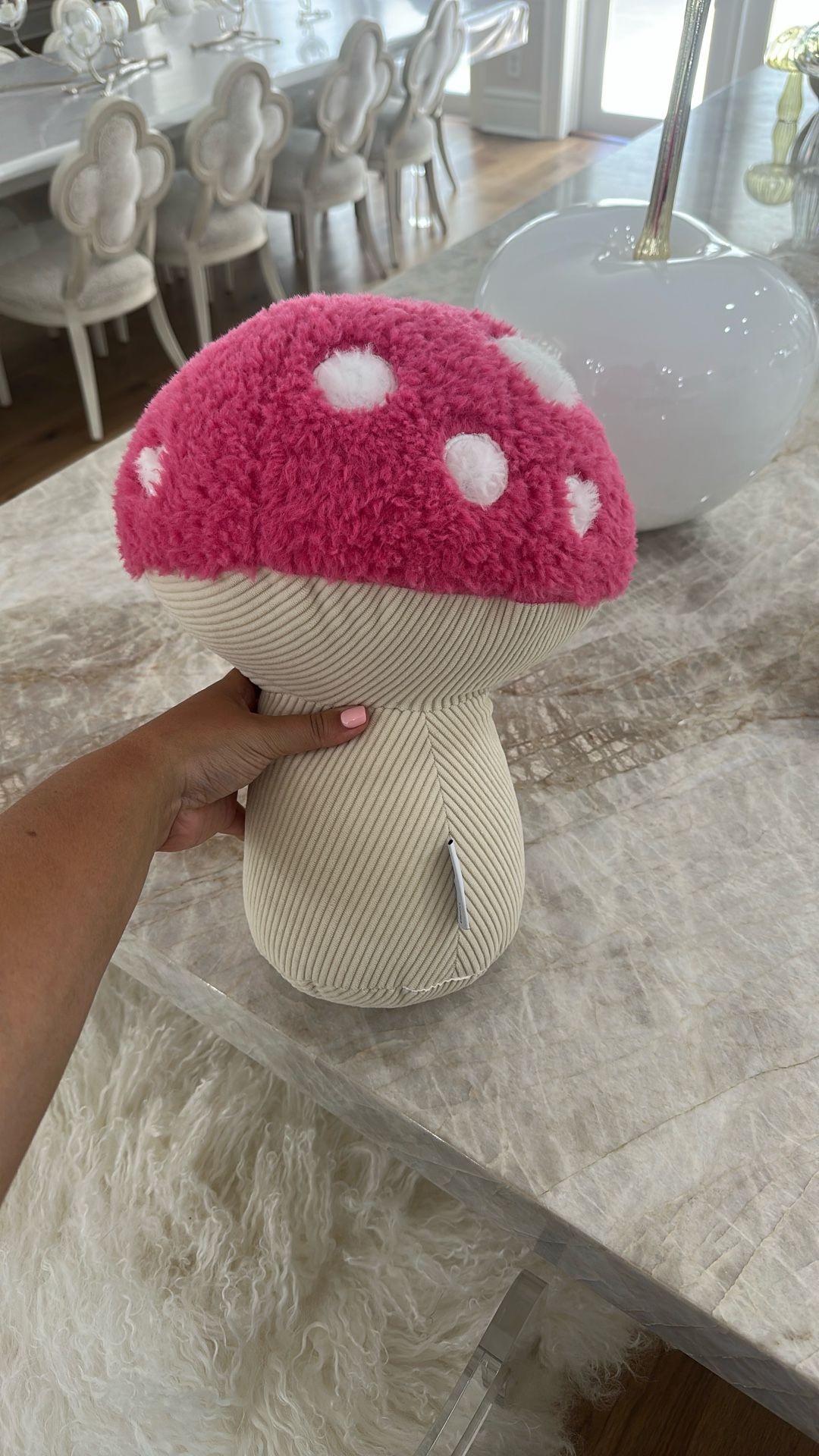 Cupcakes & Cashmere Pink Mushroom Pillow